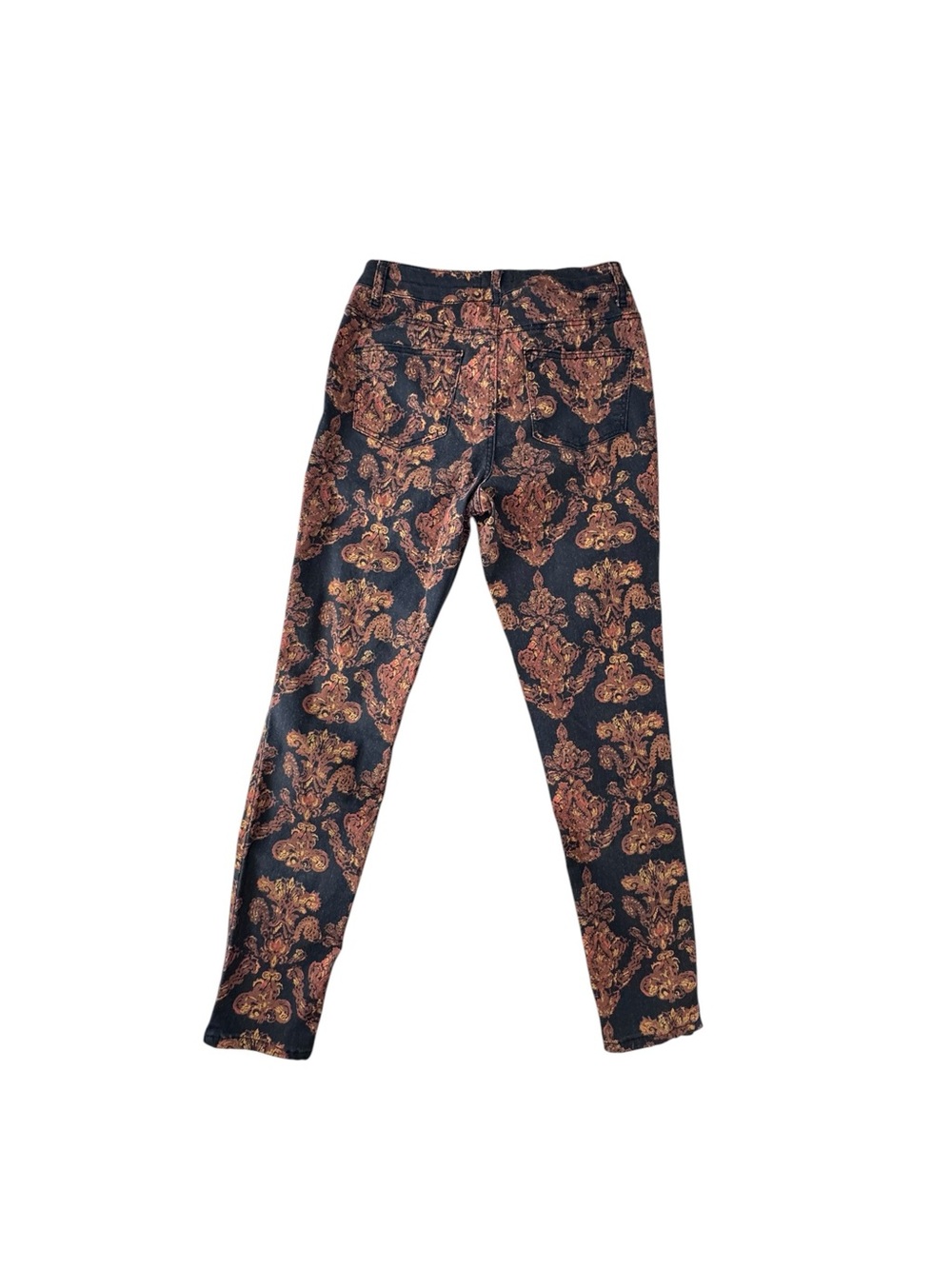 Lascana Baroque-Print Skinny Pants in Black and Copper